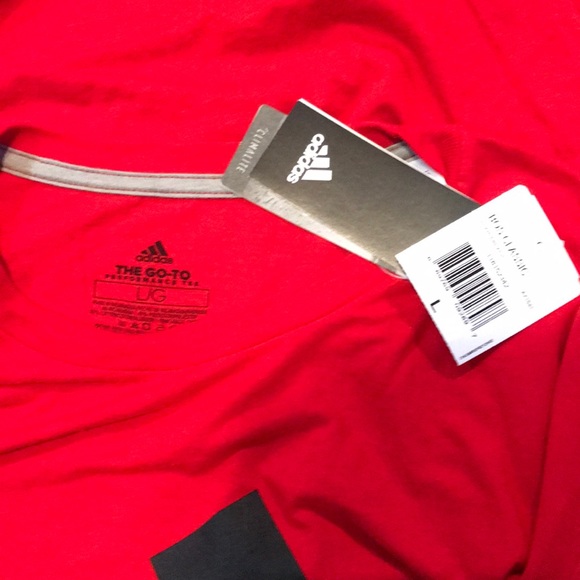 Adidas Large Red Performance Tee - Picture 3 of 3
